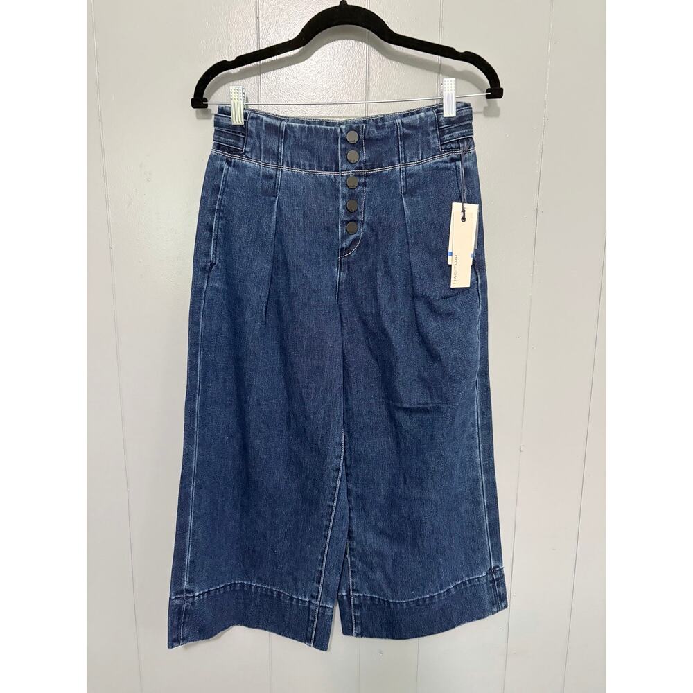 NEW Habitual Cypress Dark Wash Denim High Rise Wide Leg Capri Jeans 25